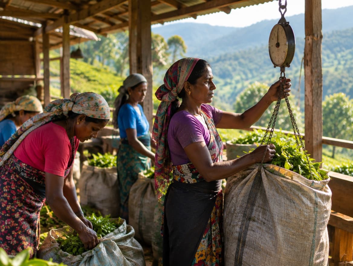 තේ වත්තක සේවකයන්ගේ දෛනික වැඩ